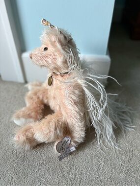 Annette Funicello Collectible Bear Co. "Faith" Pink Mohair Angel Wing Bear 19”